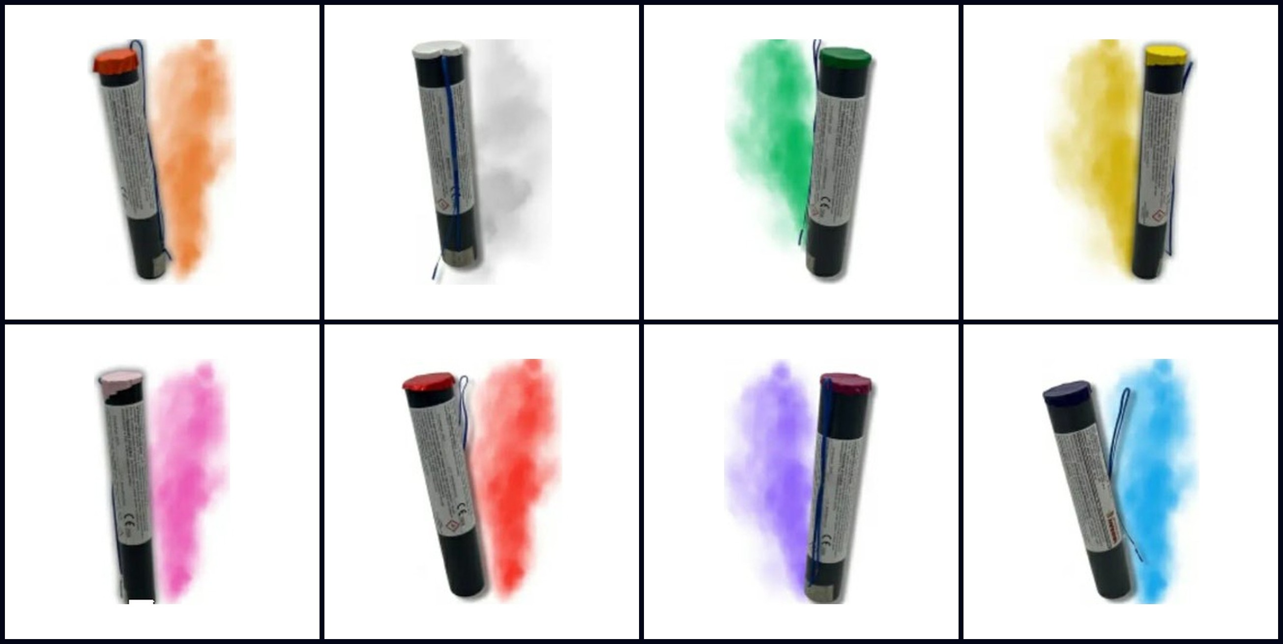 Feux d’artifice de jour, 8 couleurs de canons